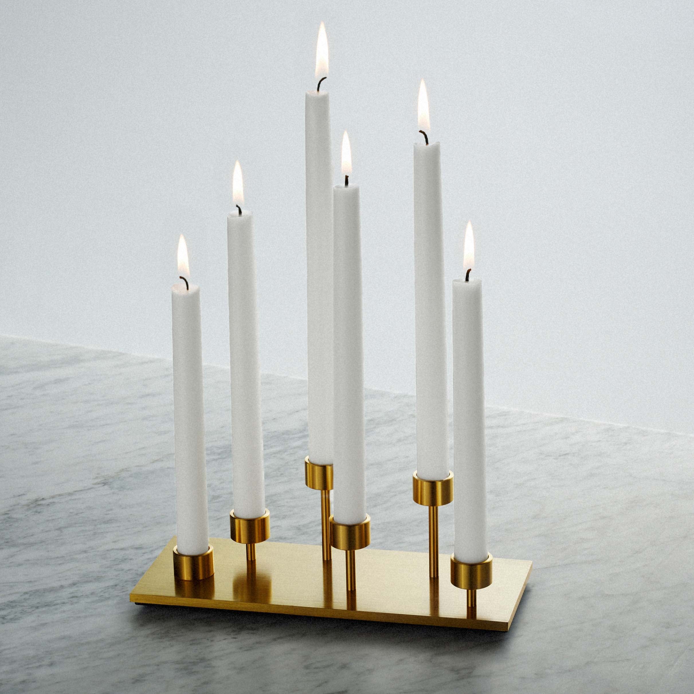 Machined Candelabra Brass