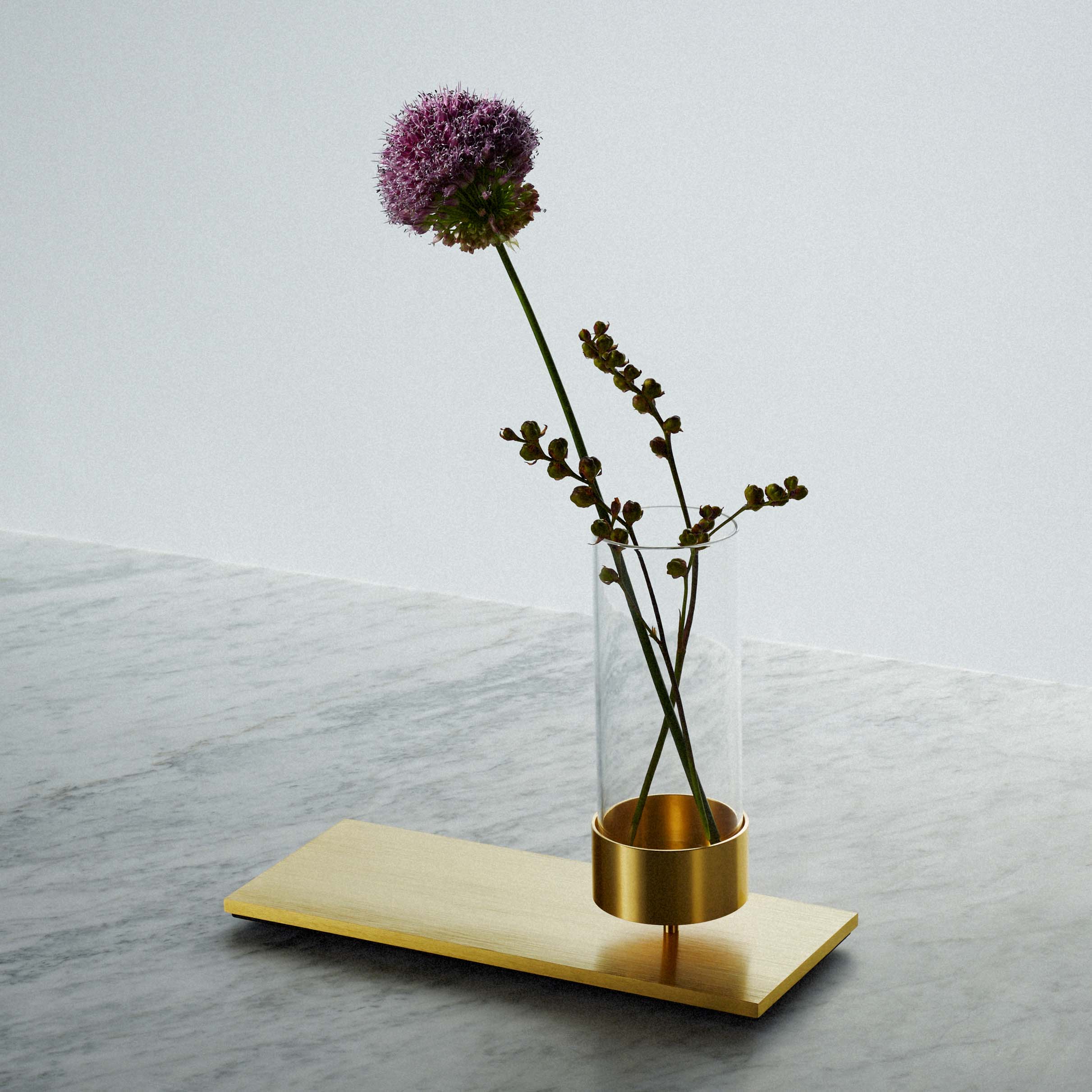 Machined Vase Brass