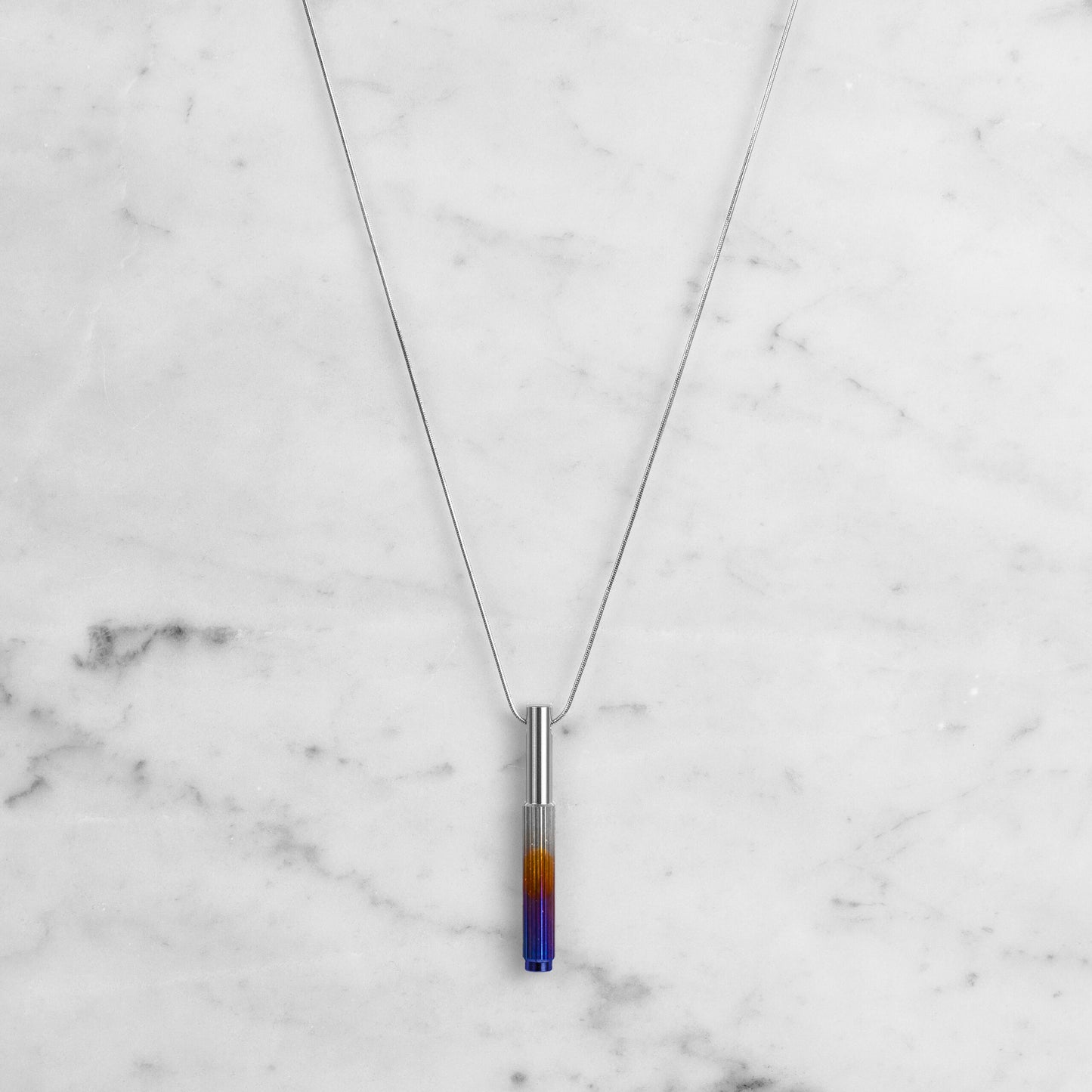 Necklace Vertical Linear Burnt Steal