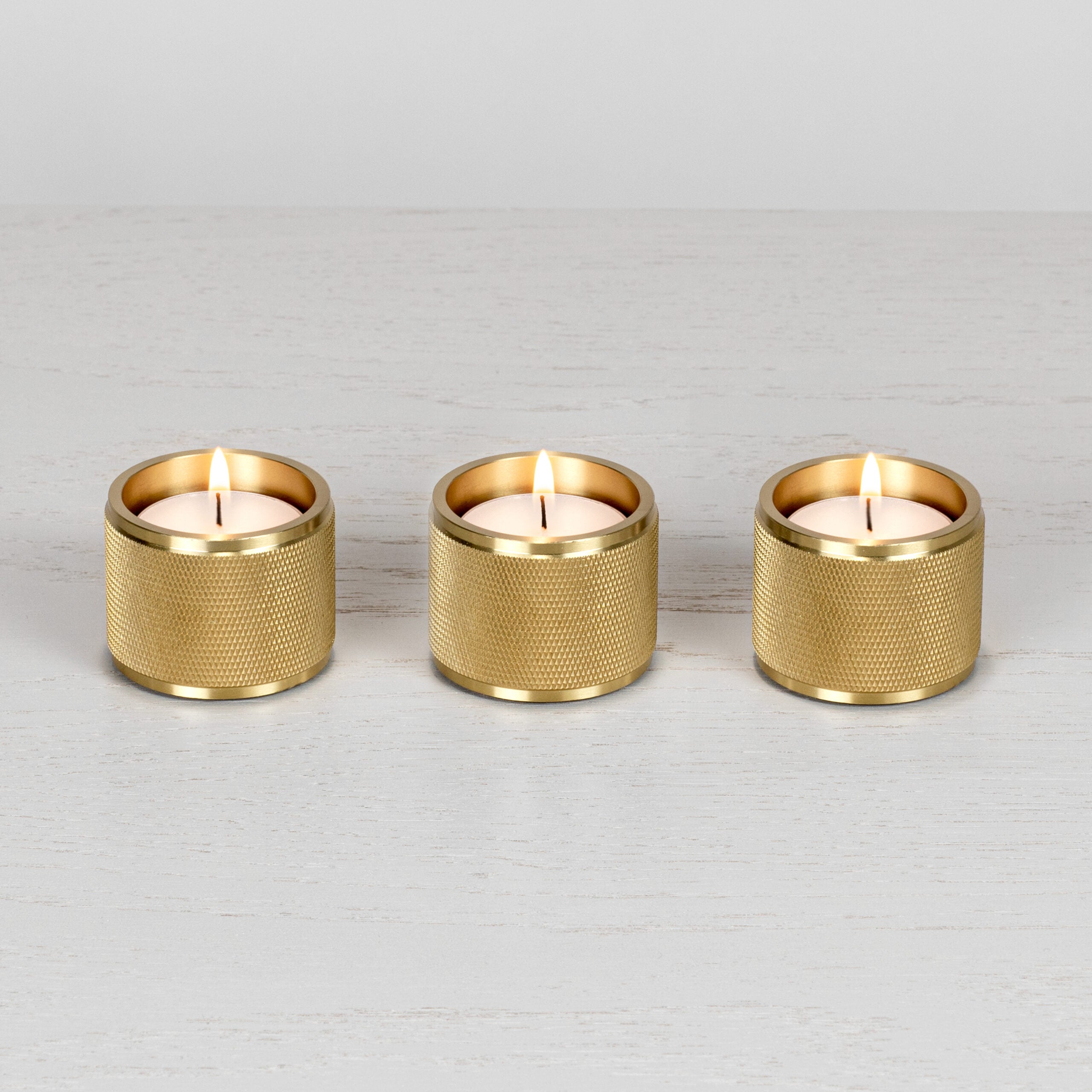 Tealight Candle Holder Brass Set of 3