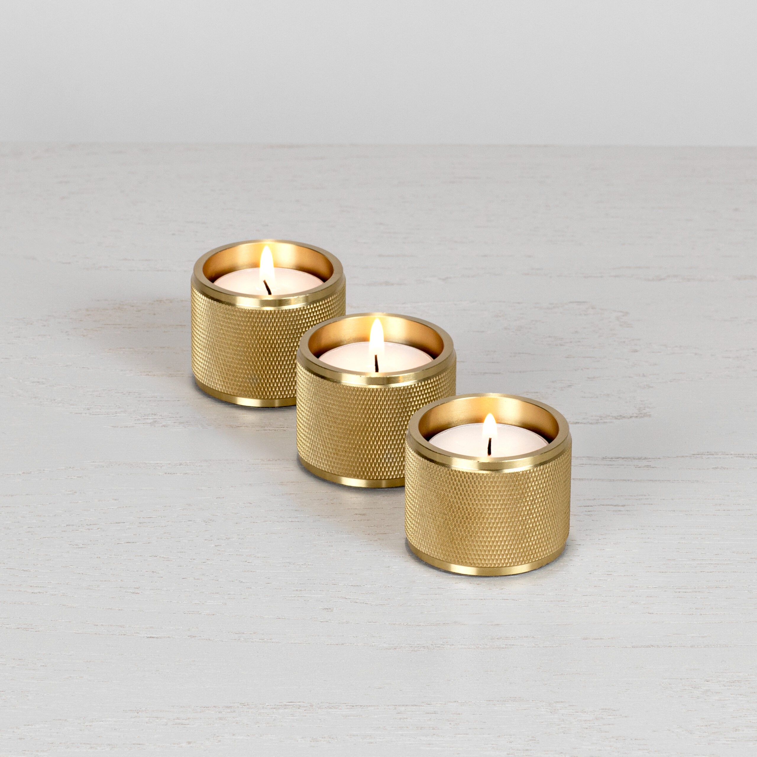 Tealight Candle Holder Brass Set of 3