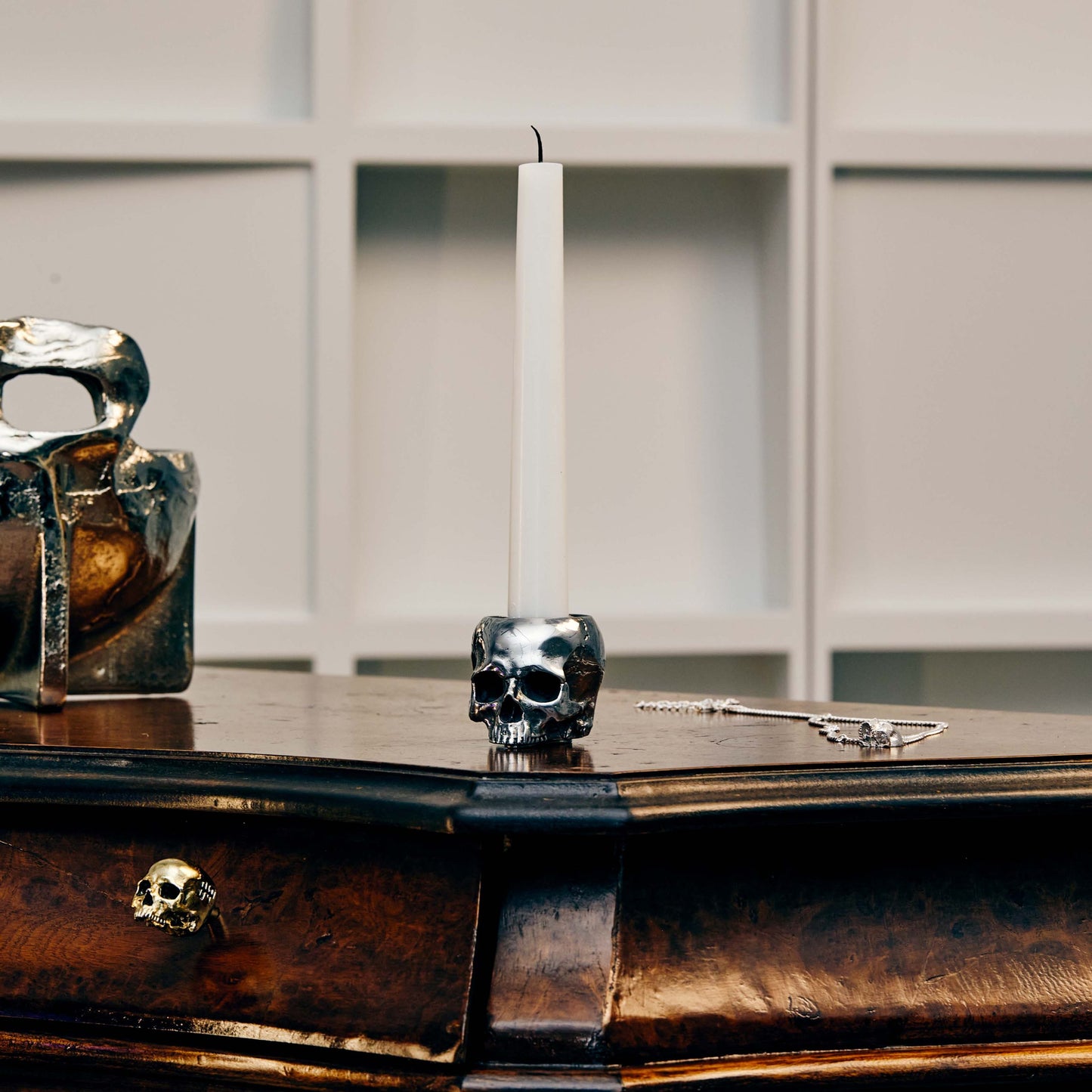 Skull Candle Holder Travis Barker Steel