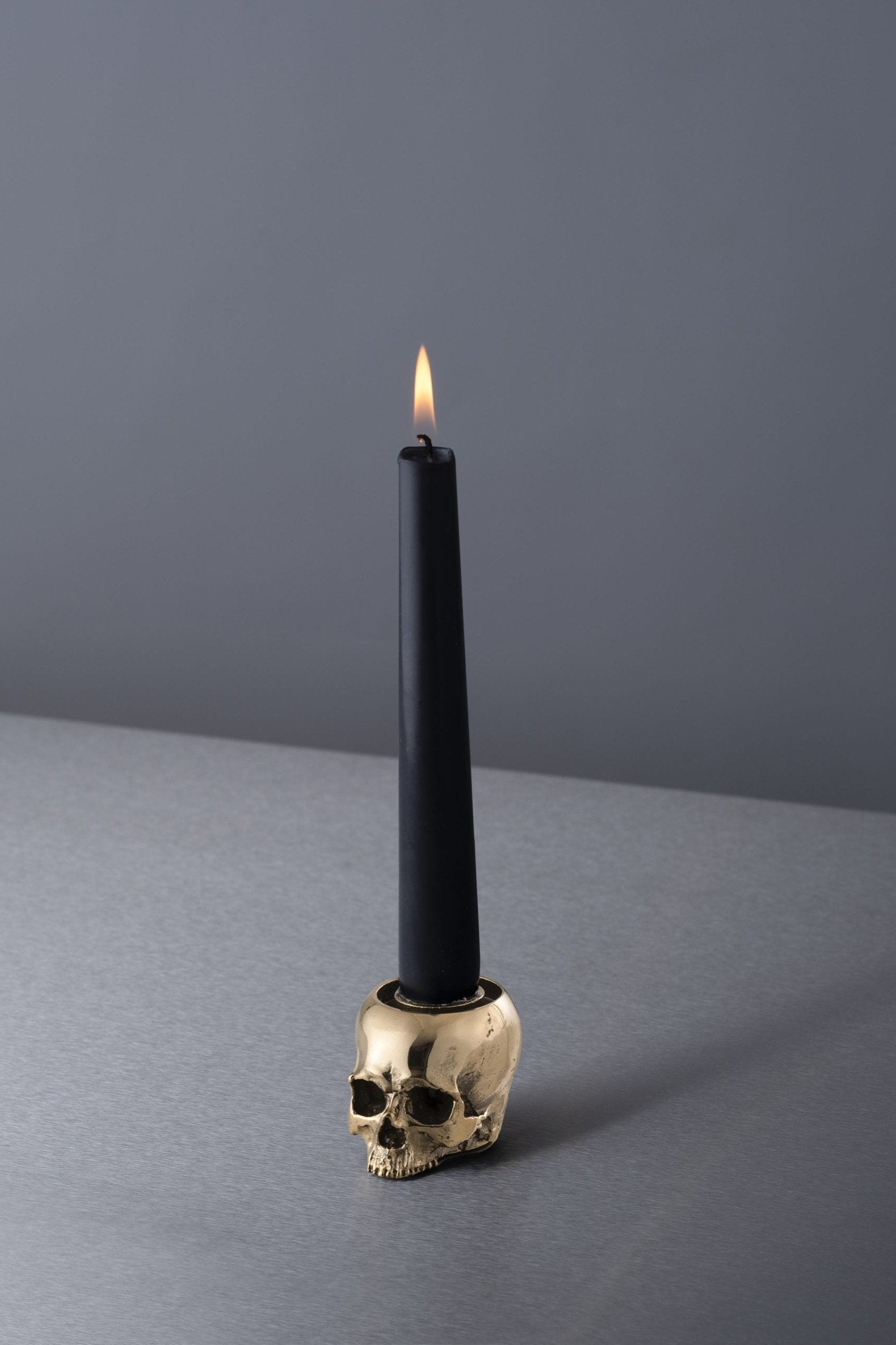 Skull Candle Holder Travis Barker Brass