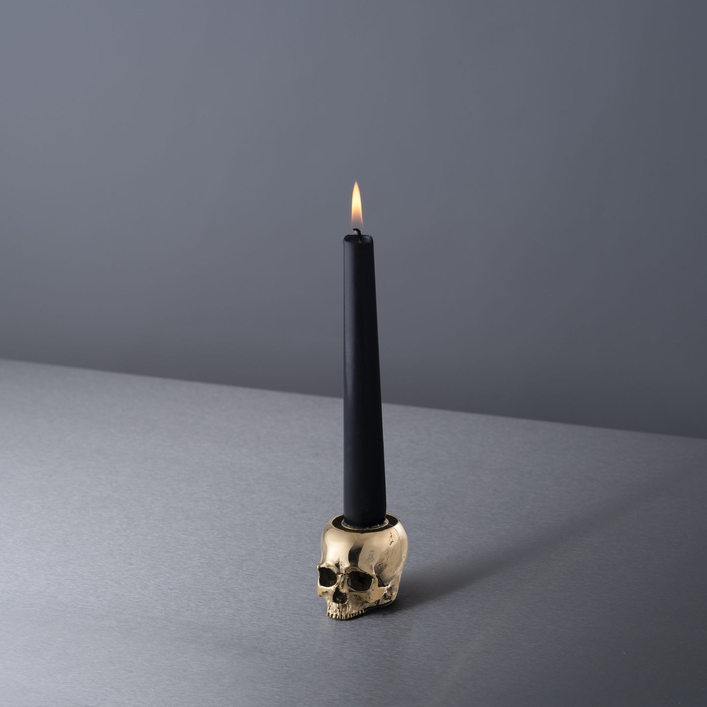 Skull Candle Holder Travis Barker Brass