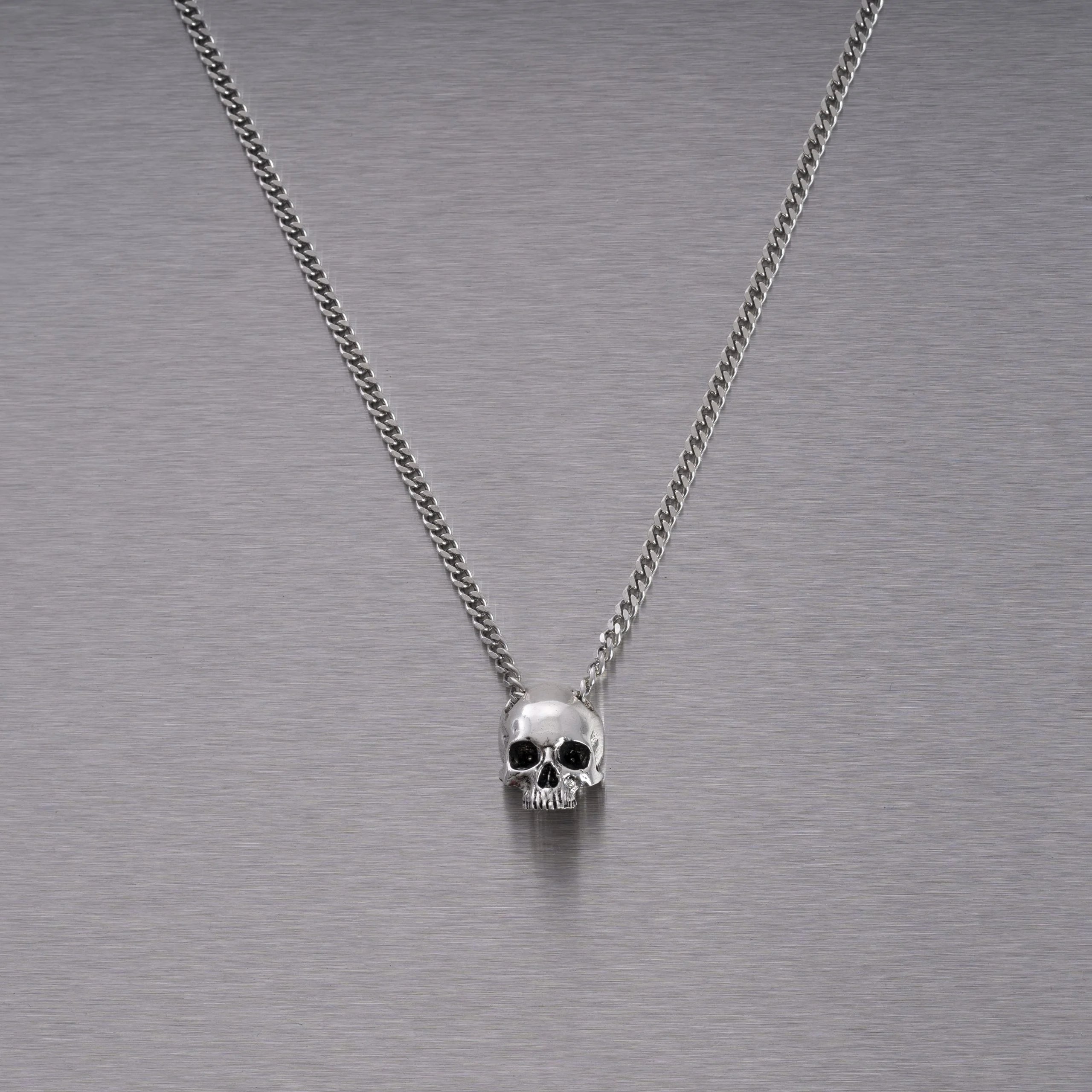 Skull Necklace Travis Barker Silver