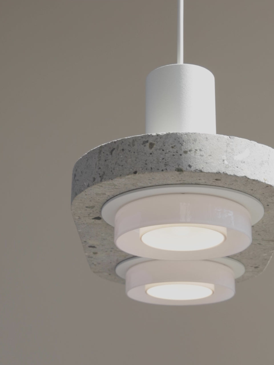 Ambra Double Pendant White